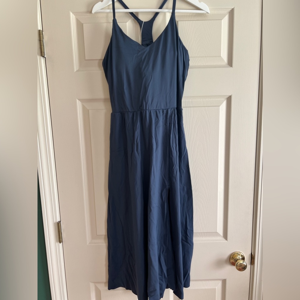 NWT Halara Everyday MIDI Racerback Exercise Dress Navy Sz L
